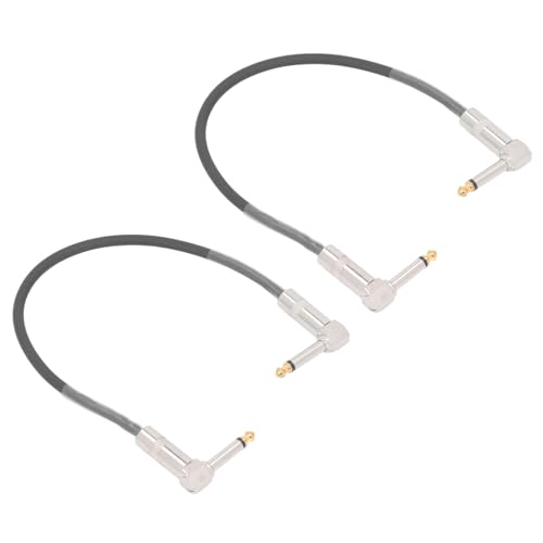 Mumusuki 2pcs 12 -Zoll -Gitarren Effekt Pedalkabel 1/4 Zoll Stecker Gitarrenspiegel mit Reinem Kupferkern für E Gitarren Bass Mikrofon Pedalmixer (Matt-schwarz) von Mumusuki