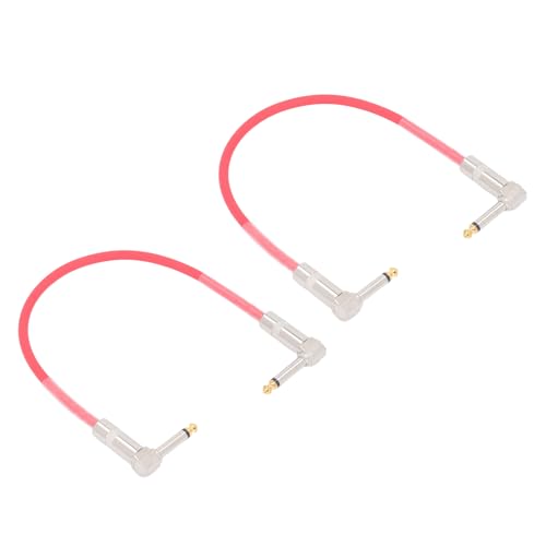 Mumusuki 2pcs 12 -Zoll -Gitarren Effekt Pedalkabel 1/4 Zoll Stecker Gitarrenspiegel mit Reinem Kupferkern für E Gitarren Bass Mikrofon Pedalmixer (Rot) von Mumusuki