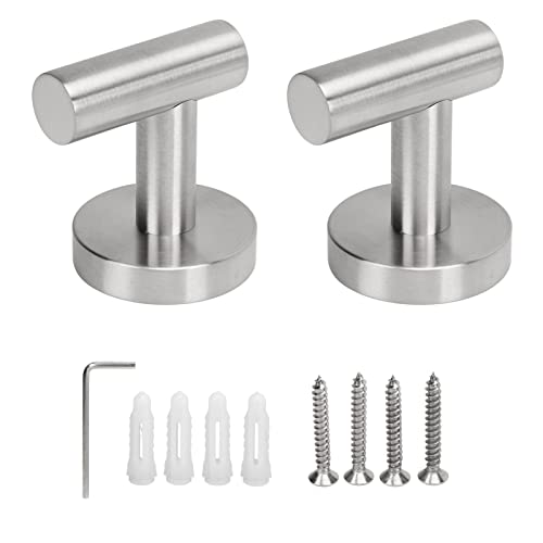 Mumusuki 2pcs Wandhaken, Edelstahl -Wand Montiert Runde Formtuchhaken für Badezimmer Waschkleiderschrank von Mumusuki