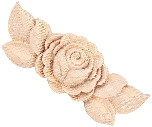 Mumusuki 4 Stück Holzblume Geschnitzte Ecke Onlay Applique Türschrank Vintage Style Möbel DIY Home Tür Wandschrank Rahmen Dekor(D) von Mumusuki