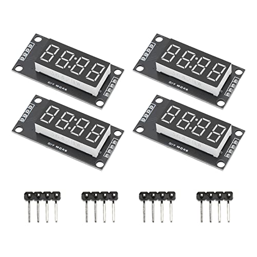 Mumusuki 4 -stellige Anzeigeplatine TM1637 Digitalrohr Anzeigemodul 7 Segment LED -Anzeigemodul Clear 0.36in 4 Ziffern 7 Segment mit TM1637 Treiberchip für Smart Control Geräte (Gelb MRA110H) von Mumusuki
