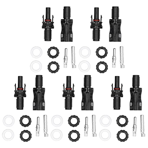 Mumusuki 5 Sets Solar -Zweig -Anschlüsse, Hohlkern -Photovoltaik -Header -Board -Endanschluss mit Wiederverwendbarem und Tragbarem Design für Mehrere Paarungszyklen (PV-15BMC (1500 V)) von Mumusuki