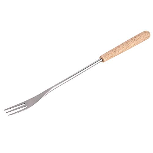 Mumusuki 6 Stück Holzgriff BBQ Fork 26,5 Zentimeter Braten Stock Spieß für Camping, Picnic Marshmallow Gabelgabel aus Edelstahl Schokolade Früchte Forks von Mumusuki