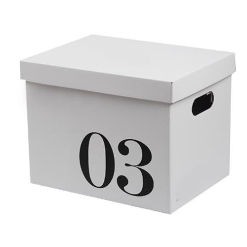 Mumusuki Aufbewahrungsbox aus Karton, Einfache Tragegriffe, Staubdicht und Feuchtigkeitsbeständig, Umzugskarton aus Wellpappe, für Spielzeug Im Schlafsaal (Nr. 3 Box) von Mumusuki