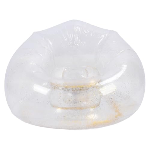 Mumusuki Aufblasbarer Stuhl, Ergonomische PVC Tragbare Transparente Blowsofa für Schwimmbad Schlafsaal Hofpartys Camping Kinder Teenager (Gold) von Mumusuki