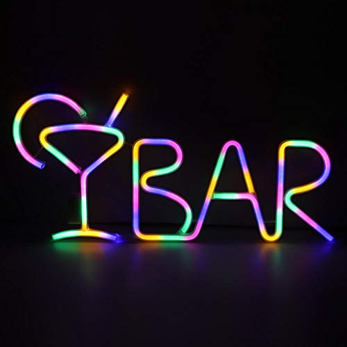 BAR Buchstaben geformte Dekoration Lampe LED Neonlicht Shop Zeichen Licht für Party Bar Home Schlafzimmer Dekor(Mehrfarbig) von Mumusuki