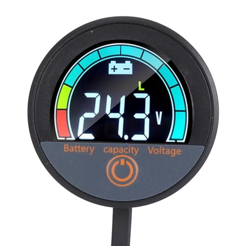 Mumusuki Batterie-Monitor-Spannungsmesser Digitalanzeige mit Farb LCD-Bildschirm Weitansichtswinkel für Motorradfahrradauto Lithium-Ionen-Batterie DC8-100V von Mumusuki