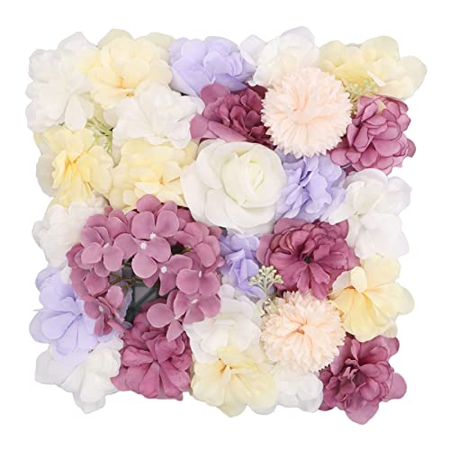 Mumusuki Blumenpaneele für Blumenwand, 38,1 X 38,1 cm, Blumenwandsimulation, Seidenrosen-Blumen-Wanddekoration für Hochzeitsfeier, Bühnenhintergrund (Lila) von Mumusuki