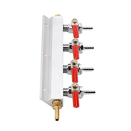 Mumusuki Brewer Distribution Splitter Mehrweg-Co2-Luft-Gas-Verteiler mit Kontrollwerten Bier Weinherstellung 4-Wege-Heimsilber Mumusuki Brewer Distribution Splitter Mehrweg-Co2-Luft-Gas-Verteiler mit Kontrollwerten Bier Weinherstellung 4-Wege-Heimsilber von Mumusuki