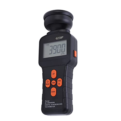 Mumusuki Digital Handheld Stroboscope Flash-Tachometer mit Großem LCD-Hintergrundbeleuchtungsbildschirm für die RPM-Messung 60- Wide Anwendungen Nichtkontakt von Mumusuki
