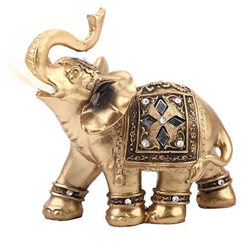 Mumusuki Elefanten-Statue, Glückselefant Elefant Statue Glück Feng Shui Grüne Elefant Statue Skulptur Reichtum Figur Geschenk Hauptdekoration(14 * 15 cm) von Mumusuki