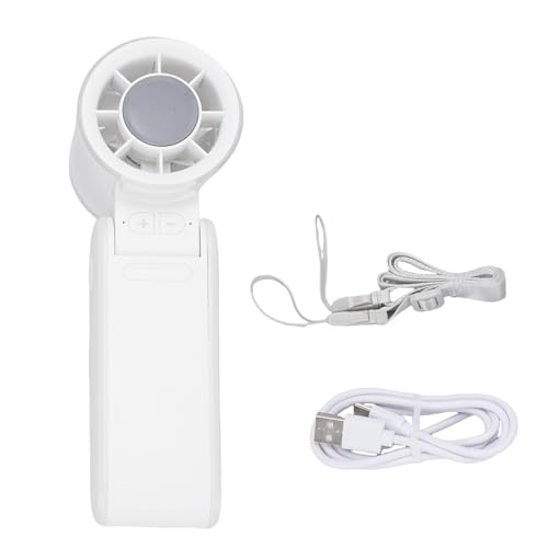 Mumusuki Handheld Mini -Lüfter, Ruhiger USB Wiederaufladbares LED Digital Display Klappbarer Kleiner Taschenlüfter Tragbarer Lüfter für Reisebüros -Einkaufsgeschenke Camping Geschenke (WHITE) von Mumusuki