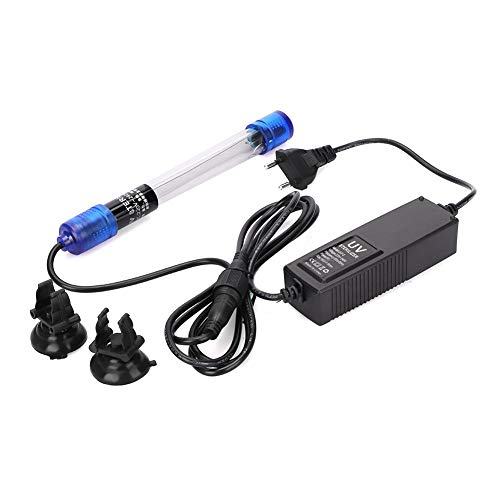 Mumusuki LED Aquarium Licht, 220-240V Wasserdicht UV Sterilisator Licht Lampe Algengrün Bakterien Tötung Ultraviolett Lampe Sterilisator Wasser Desinfektion für Aquarium Stecker EU(UV-7) von Mumusuki