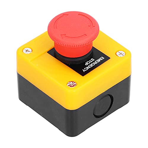 Mumusuki Notstopp -Taste Push Station 1NO+1NC DPST -Schalterbox Red Pilzkopf Wasserdicht 10A ABS+Aluminiumlegierung für Automatische Steuerschaltungen von Mumusuki