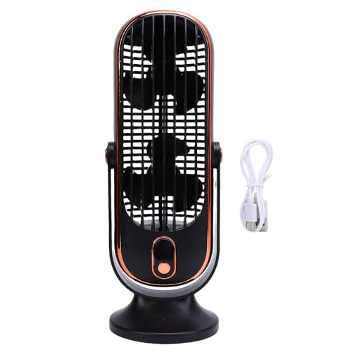 Mumusuki Oszillierender Tischventilator, 5 Geschwindigkeiten Bürstenloser Motor USB Wiederaufladbarer Turmkühlungslüfter Tragbarer Ruhiger Schreibtischlüfter für Home Office Dorm (BLACK) von Mumusuki