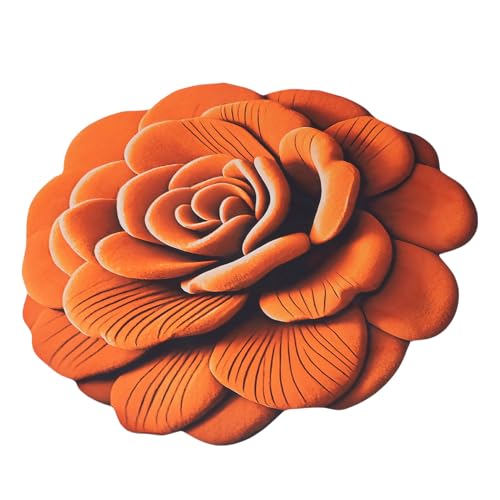 Mumusuki Rosenblüte Teppich, 120x120 cm Blumenplüschdiatomeen Bodenmatte Anti -Schlupf Absorption Bequeme Decke für Schlafzimmer (03) von Mumusuki