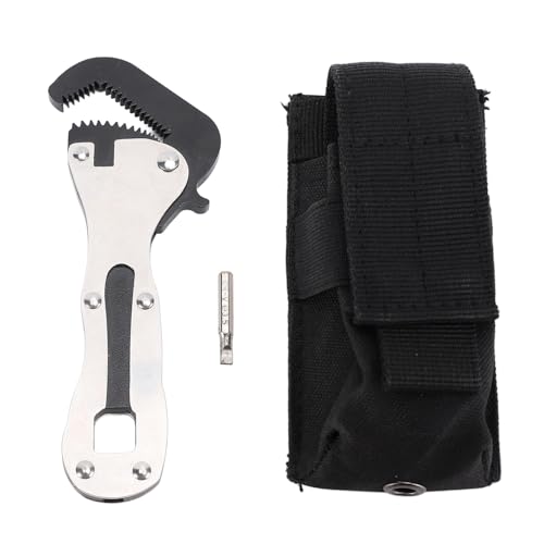 Mumusuki Selbsteinstellungsschlüssel, Multifunktionaler Stahl Autoeinstellungsrohrschlüssel in Bohrbitsteck für Automatische Reparatur -Hauswartung Eingebaut von Mumusuki