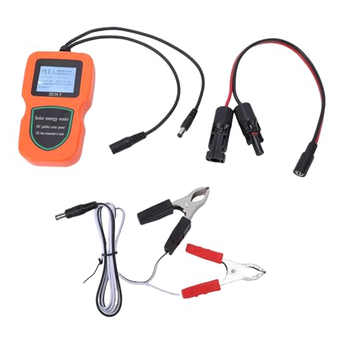 Mumusuki Solar Panel Tester MPPT-Messgerät, 5W-500W Photovoltaic Panel Multimeter Smart MPPT-Tools mit LCD-Anzeige für Solar-PV-Testdatenanalysen (ORANGE) von Mumusuki