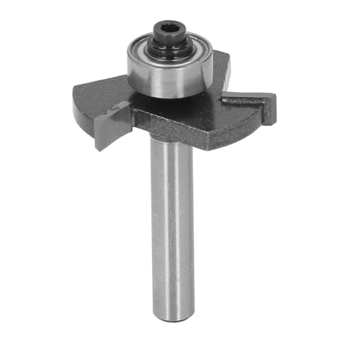 Mumusuki T -Form Router Bit Schlitzschneider 3 Zähnekugellager 1/4 Zoll Schaft 3/16 Schneidtiefe für Holzsperrholz mit Wolframstahlkopf Kohlenstoffstahlkörper von Mumusuki