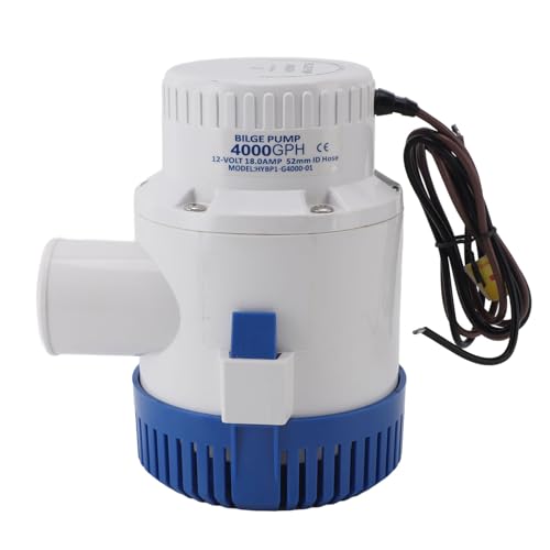 Mumusuki Tauchpumpe, 4000gPH Tauchpumpe, Bilgenpumpe Elektroverbot Bilge Pumpe Automatische Gleichstrompumpe für Pool Entwässerungsbrunnen Hot Tub Garden Teich Keller (12V) von Mumusuki