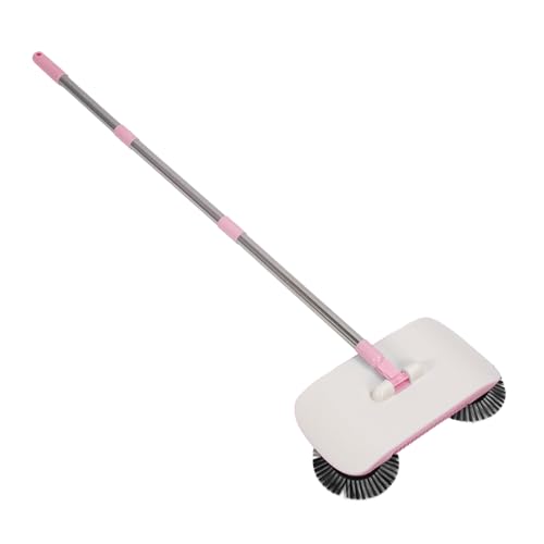 Mumusuki Teppichkehrer, Multi Purpose Hand Push Sweeper mit 180 Grad Rotierender Mop -Kopf, Arbeitet auf Teppichen und Harten Bodenflächen für Hausbüro (PINK) von Mumusuki