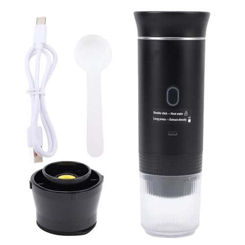 Mumusuki Tragbare Kaffeemaschine, 20 Bar Hochdruck und USB-C Wiederaufladbar, 3-in-1-Kapsel Ground Brewer 72W 120 Ml für Reisen Im Freien nach Hause (BLACK) von Mumusuki