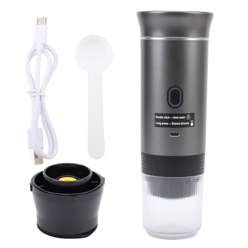 Mumusuki Tragbare Kaffeemaschine, 20 Bar Hochdruck und USB-C Wiederaufladbar, 3-in-1-Kapsel Ground Brewer 72W 120 Ml für Reisen Im Freien nach Hause (GRAY) von Mumusuki
