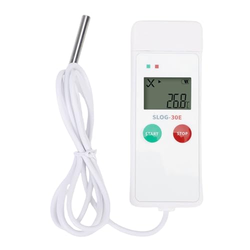 Mumusuki USB -Temperaturdaten -Logger mit Externer Sonde, LCD Zeigt Einen Hohen Alarm mit Niedrigem Alarm mit 35000 Kapazität -30 ℃ Bis 70 ℃ Digitaler Rekorder für Kaltkette Lebensmittel von Mumusuki