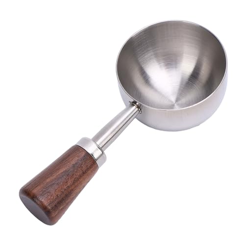 Mumusuki Vintage -Kaffee -Messlöffel, 304 Edelstahlkaffee Kaffee mit Holzgriff Zum Schaufeln der Messung von Kaffeee und Mehr (L 30 ml Silber) von Mumusuki