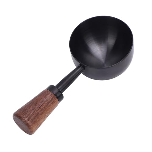 Mumusuki Vintage -Kaffee -Messlöffel, 304 Edelstahlkaffee Kaffee mit Holzgriff Zum Schaufeln der Messung von Kaffeee und Mehr (L 30 ml schwarz) von Mumusuki
