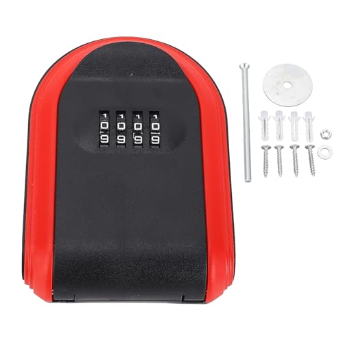 Schlossbox für Schlüssel, Wall Mount Resetable 4 -Stifte -Code Kombination Key Lockbox Security Key Safe Box für Home Apartment Office Hotel School (Rot) von Mumusuki