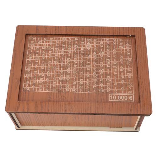 Mumusuki Spardose aus Holz, Umweltfreundliche Holzmünzenbank, Spardose aus Holz mit Zähler für Sparziele (10000 Euro) von Mumusuki