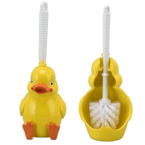 Mumusuki WC-Bürste und Halter, Kleine Gelbe Ente, Nahtlose WC-Reinigungsbürste mit Langem Griff, Sockel für Badezimmer von Mumusuki
