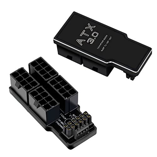 ATX3.0 4x8Pin Netzteil Adapter 12+4Pin 600W 180 Grad Rotation Power Converter für Desktop-Grafikkarte 4x8pin Verlängerungskabel 12vhpwr von Mumuve