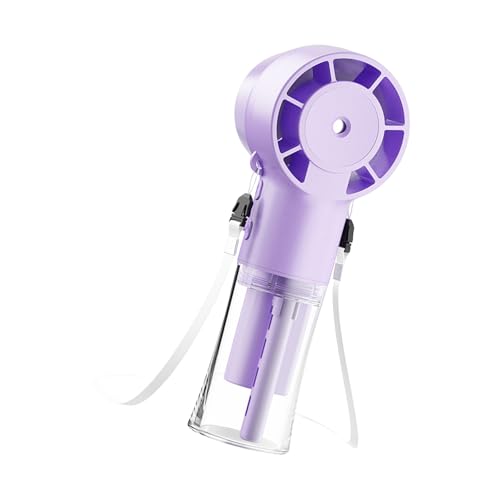 Mumuve Leichter Handventilator, tragbar, einstellbare Geschwindigkeiten, 1200 mAh Akku, Nebel-Schreibtischventilator für Pendler, Wasserbefeuchter, Reiseventilator von Mumuve
