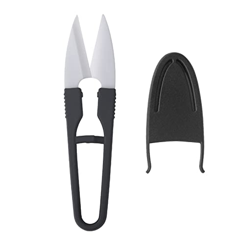 Mumuve U-Form Schere mit Deckel Praktischer Keramikgarn Fadenschneider Angelschneider Mini Kreuzstich Schere Trimmer von Mumuve