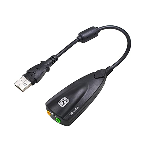 Professionelle 5HV2 Externe USB-Soundkarte für Laptop, PC, breite Kompatibilität, Qualität, externe USB-Soundkarte, 20 cm Kabel, USB auf 3,5 mm Adapter von Mumuve