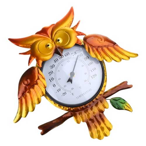 Thermometer Eule Temperaturtest Klare Temperaturanzeige Ideal Für Den Außenbereich In Ihrem Garten Hof Wandmontiertes Außenthermometer Und Rostbeständiges Thermometer Geeignet von Mumuve