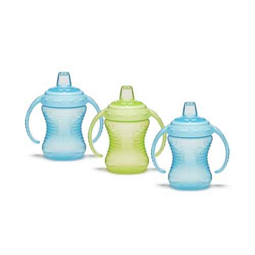 Munchkin Mighty Grip Trinktrainer | Trinkbecher für Kleinkinder & Babyflasche | BPA-frei | Auslaufsicher | Tropffrei | Trinklernbecher ab 6m+ | Kleinkindflasche 236 ml | 3er-Pack | Blau & Grün Munchkin Mighty Grip Trinktrainer | Trinkbecher für Kleinkinder & Babyflasche | BPA-frei | Auslaufsicher | Tropffrei | Trinklernbecher ab 6m+ | Kleinkindflasche 236 ml | 3er-Pack | Blau & Grün von Munchkin