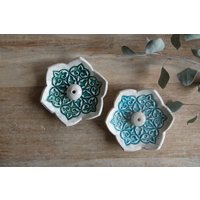 Keramik Für Räucherstäbchen - Halterung Grün Türkis von MundArtMinga