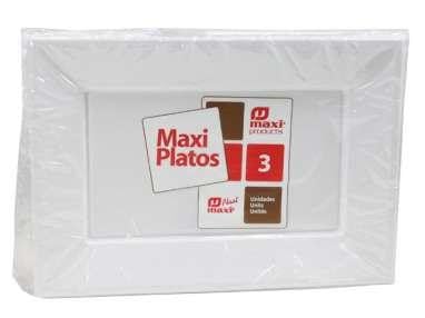 Mundigangas - Rechteckiges weißes Tablett 330 x 225 mm, 3 Stück von Mundigangas
