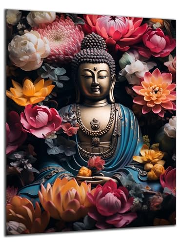 Munera Design - Bild 30x40 - Lotus-Blumen Buddha - Wand-Bilder Wohnzimmer von Munera Design
