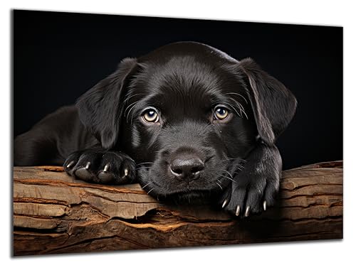 Munera Design - Bild 40x60 - Hunde Portrait schwarzer Labrador - Wand-Bilder Wohnzimmer von Munera Design