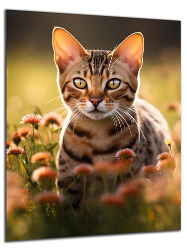 Munera Design - Bild 56x84 - Katzen-Bilder getigerte Katze Natur - Wand-Bilder Wohnzimmer von Munera Design