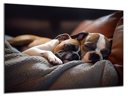 Munera Design - Bild 56x84 - schlafender Hund Welpe Boxer - Wand-Bilder Wohnzimmer von Munera Design