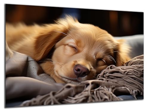 Munera Design - Bild 56x84 - schlafender Hund Welpe Golden Retriever - Wand-Bilder Wohnzimmer von Munera Design