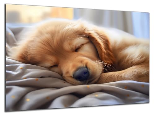 Munera Design - Bild 56x84 - schlafender Hund Welpe Golden Retriever - Wand-Bilder Wohnzimmer von Munera Design