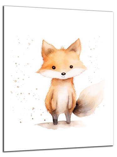 Munera Design - Bild 56x84 - süße Tiere Wasserfarben Fuchs - Wand-Bilder Kinder-Zimmer von Munera Design