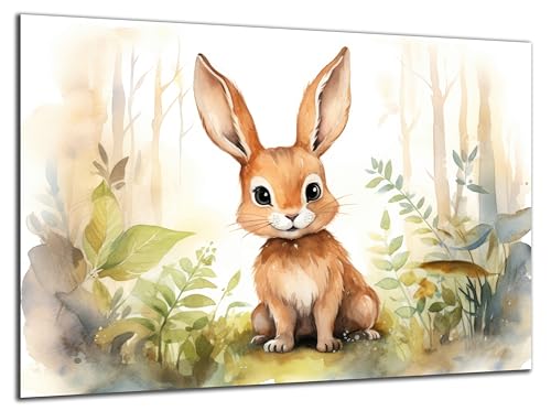 Munera Design - Bild 56x84 - süße Tiere Wasserfarben Hase - Wand-Bilder Kinder-Zimmer von Munera Design