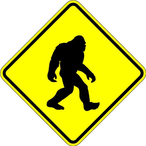 Bigfoot Crossing â€“ 18 x 18 cm Warnschild Ein echtes Schild. 10 Jahre von 3M von Municipal Supply & Sign Co